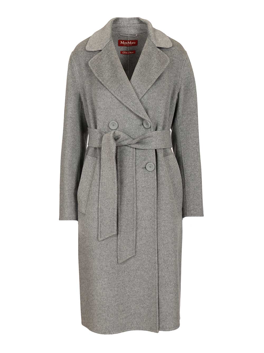 Max Mara Studio Double-Breasted Cashmere And Wool Coat Coats - Grey | dc4c16226213053f584299eff23131145e262c07