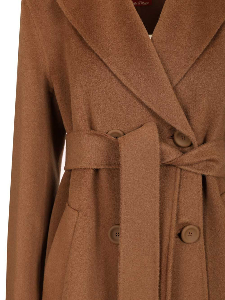 Max Mara Studio Double-Breasted Cashmere And Wool Coat Coats - Brown | 29f136f92965c08a1547a0e69e5527c5704f3e62