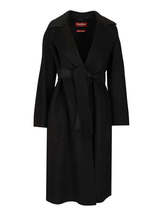Wool, Cashmere And Silk Coat Coats Black
