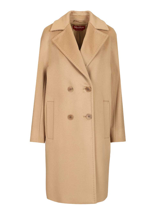 Double-Breasted Coat Coats Beige