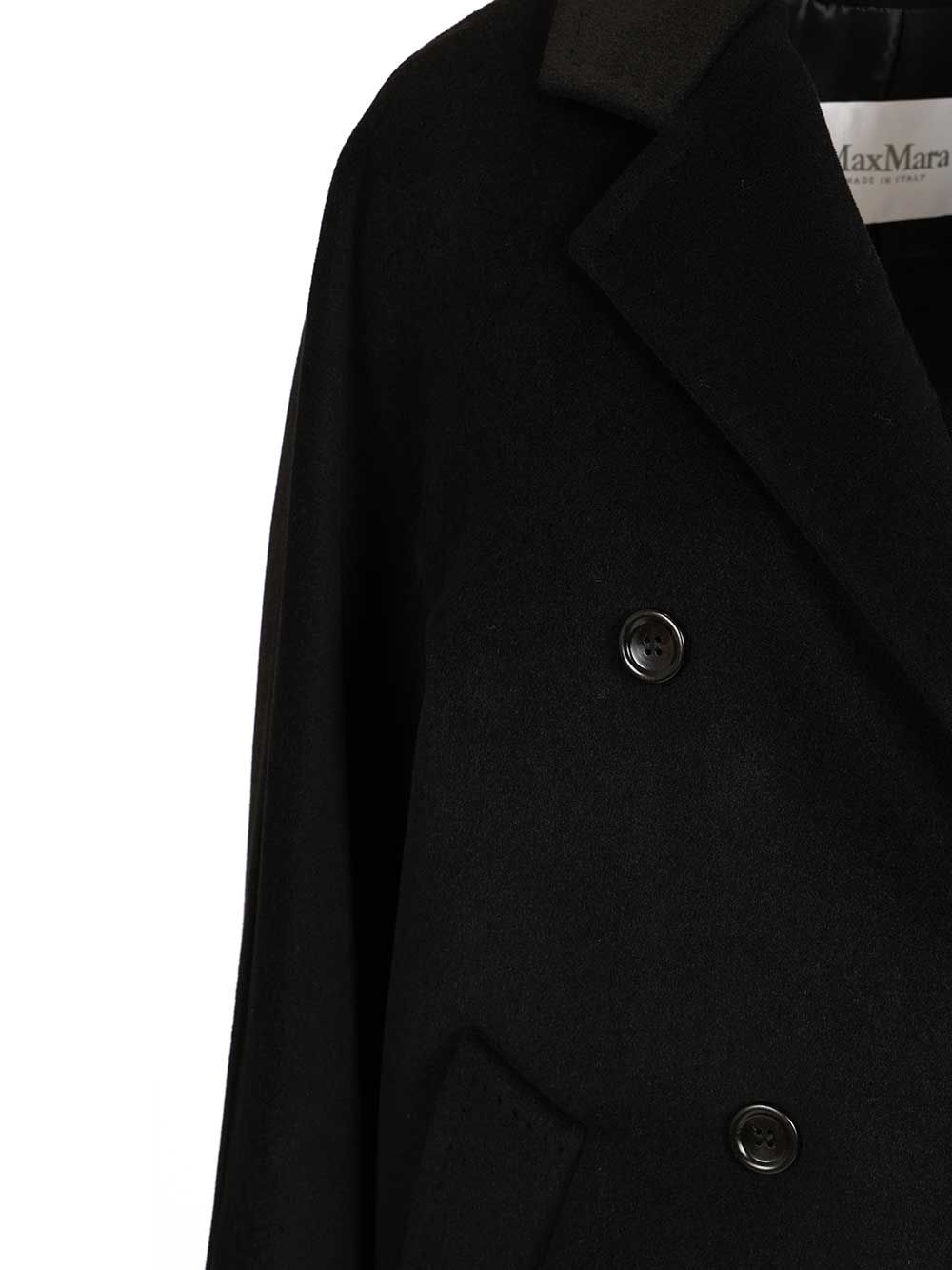 Max Mara Wool And Cashmere Beaver Coat Coats - Black | 8b7cd73bdf7d4deb01ae62e74293957488558c12