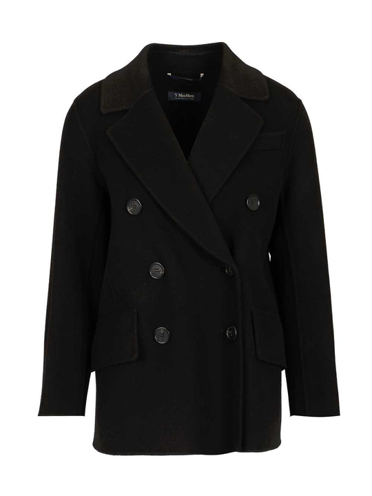 Double-Breasted Wool Jacket Jackets Black