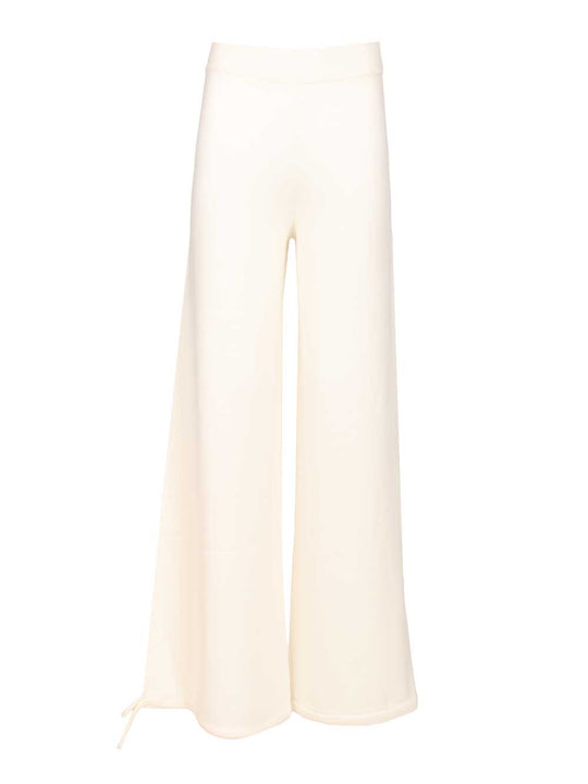 Wool Yarn Trousers White