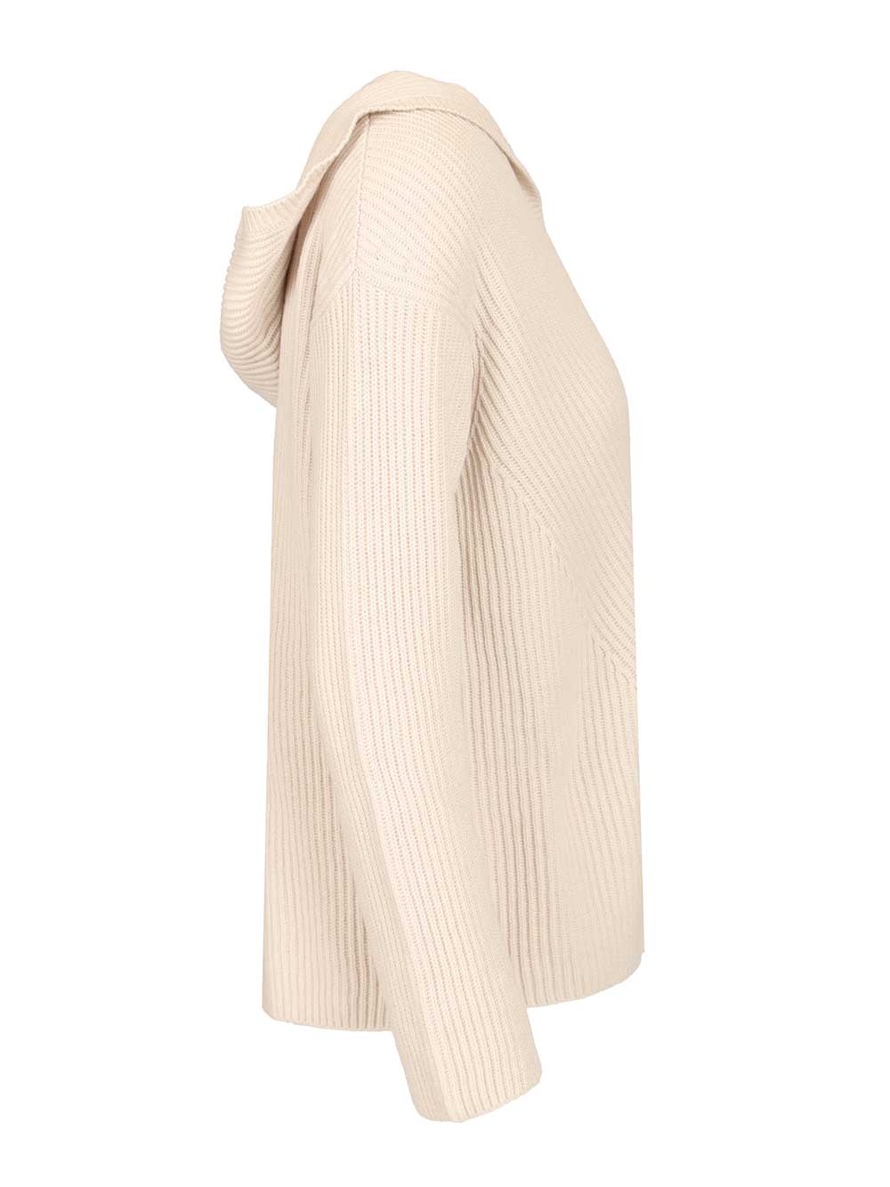 'S Max Mara Ribbed Wool Sweatshirt Knitwear - White | 92d6c8d0ca30b4ba1c2dab704b7562dadcae0f94