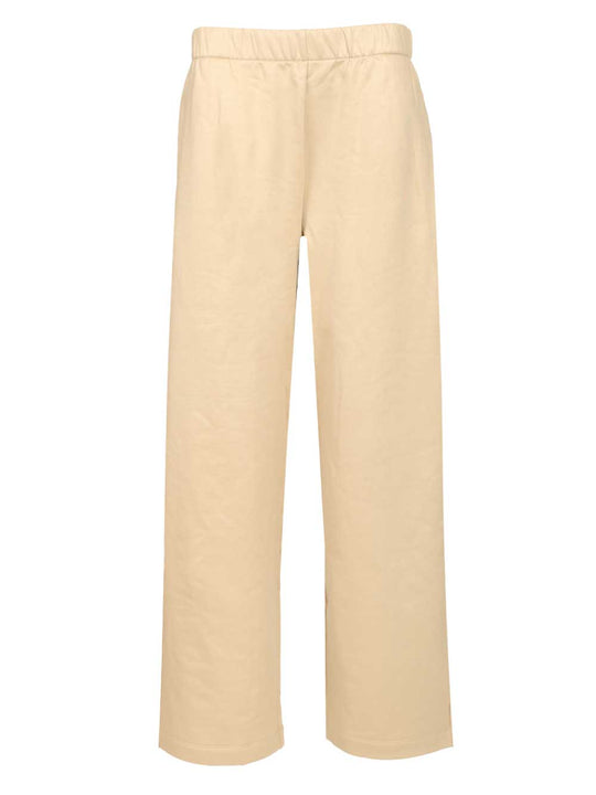 Cotton And Silk Sweatpants Trousers Beige