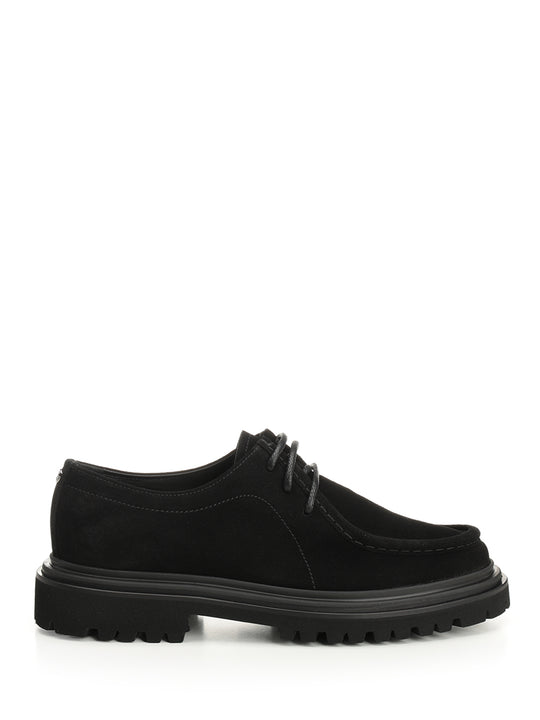 Calfskin Derby Lace-Up Shoes Black