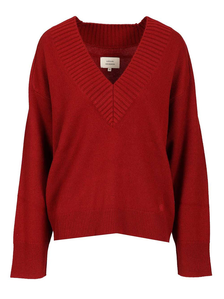Loulou De Saison Sage Lds Knitwear - Red | 69b01a32d281ffd1c0c70038dae1a9310ec902e5