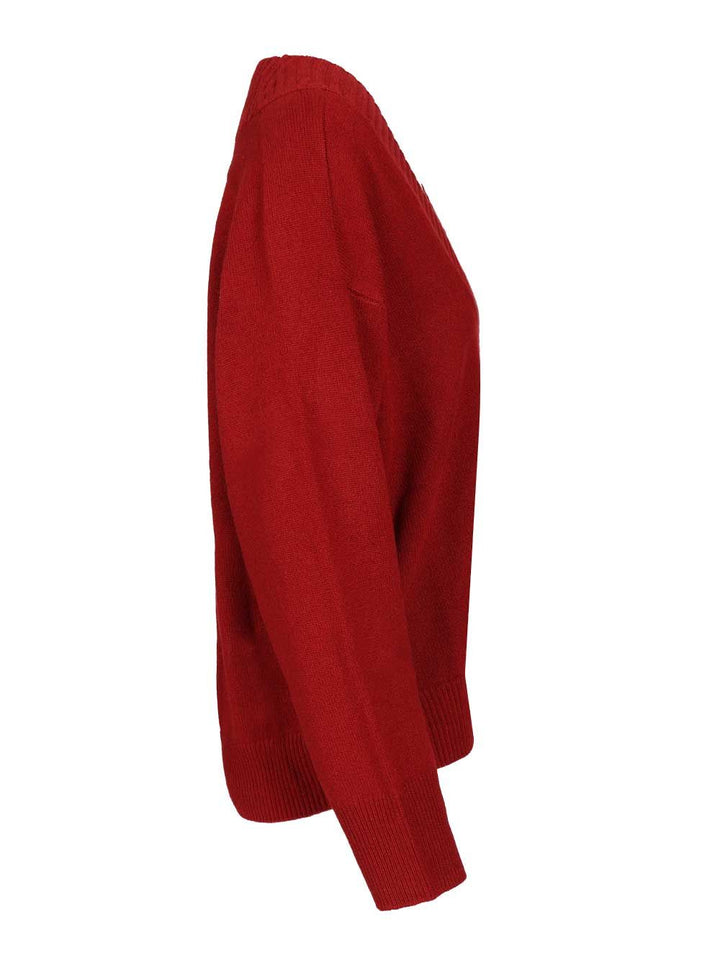 Loulou De Saison Sage Lds Knitwear - Red | 916bf107025877cedd5c60e271607c2fe530c718