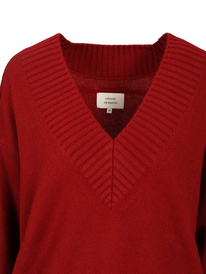 Loulou De Saison Sage Lds Knitwear - Red | 34065cd16a497a267d30dbf264484cda4e319bef