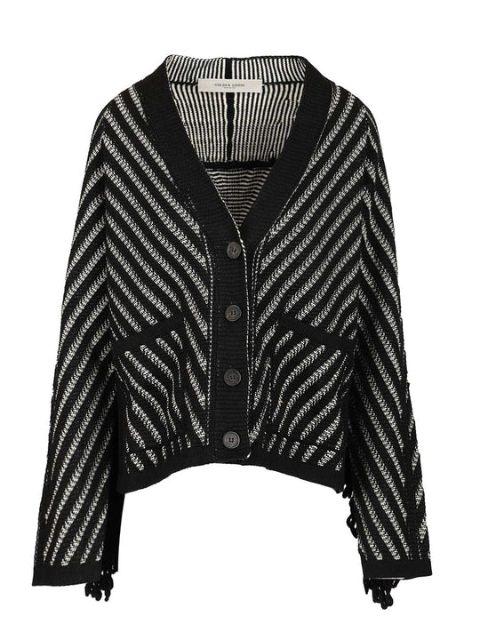 Cardigan With Fringes Knitwear Black