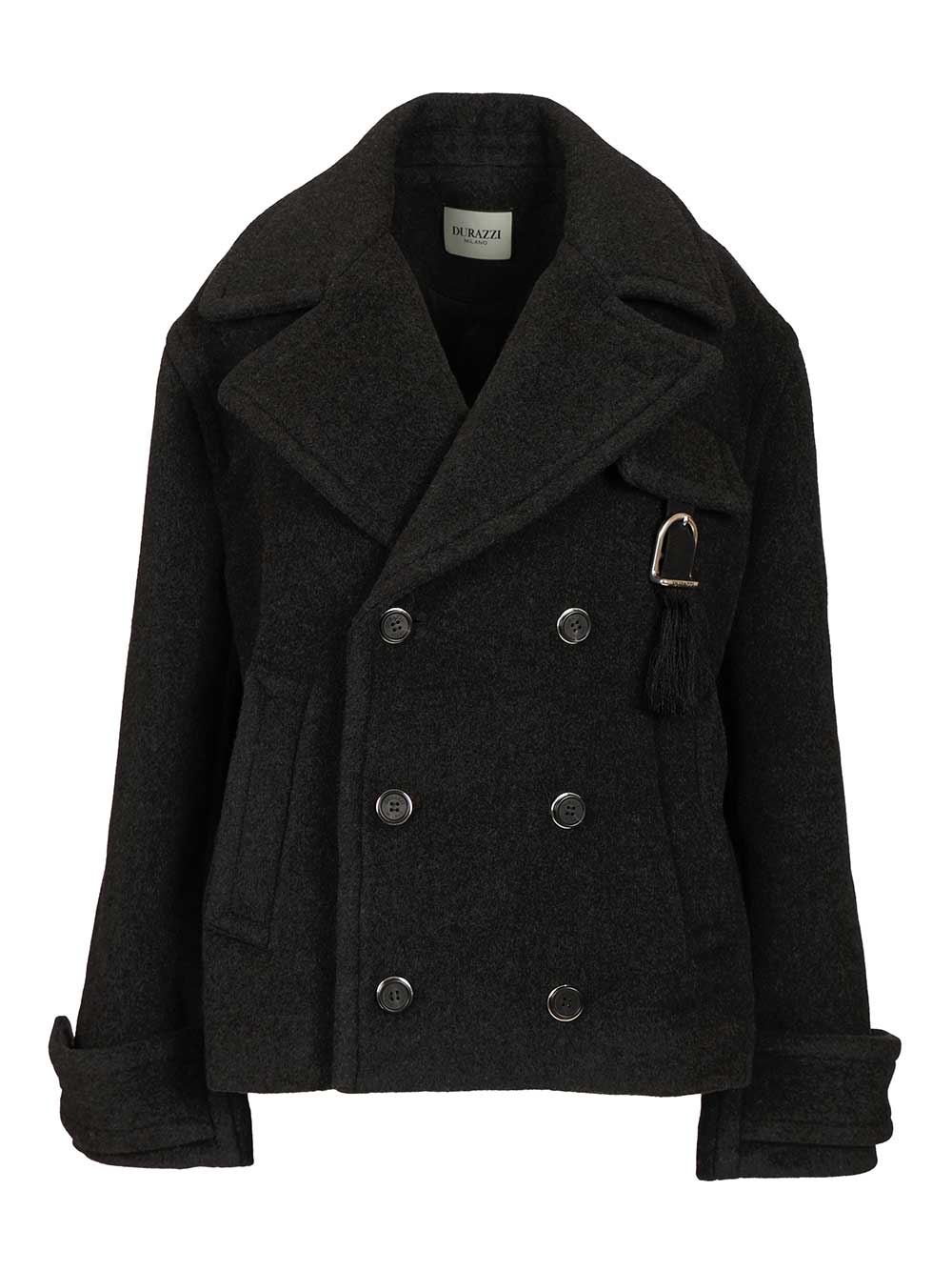 Durazzi Milano Wool Peacoat Coats - Grey | 0c34a85992afe5ff3e47cfc9ba6a34de3b11864e