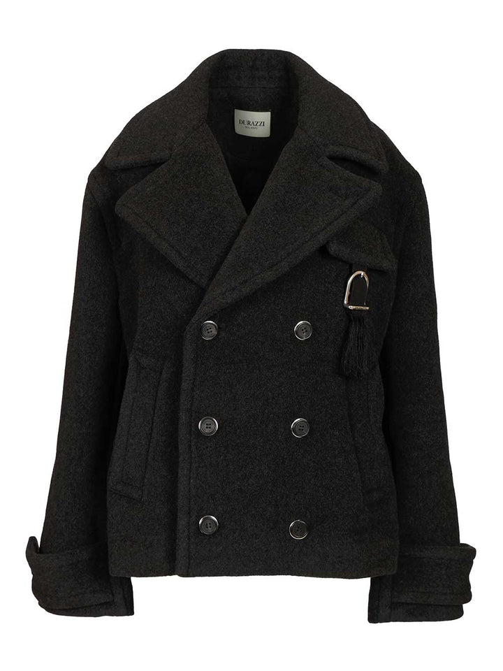Durazzi Milano Wool Peacoat Coats - Grey | 0c34a85992afe5ff3e47cfc9ba6a34de3b11864e
