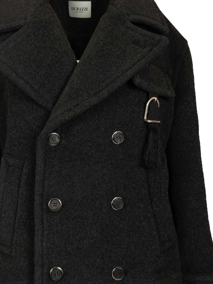 Durazzi Milano Wool Peacoat Coats - Grey | 6f68979ad81b407f177cea01d7abb695dd3c2eba