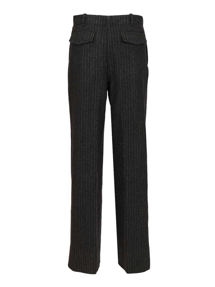 Durazzi Milano Pinstriped Wool Trousers - Grey | be7d86c97f62a6ff96eb3671879645d8ddcfb923