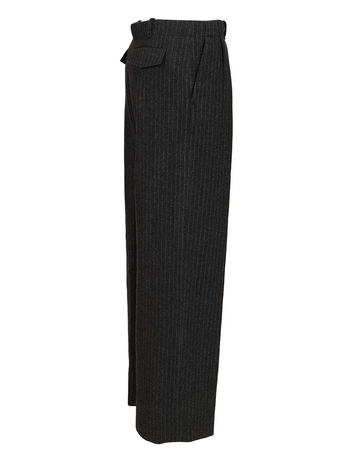 Durazzi Milano Pinstriped Wool Trousers - Grey | bba2341179e5af193a54dca63877a652ee511d56