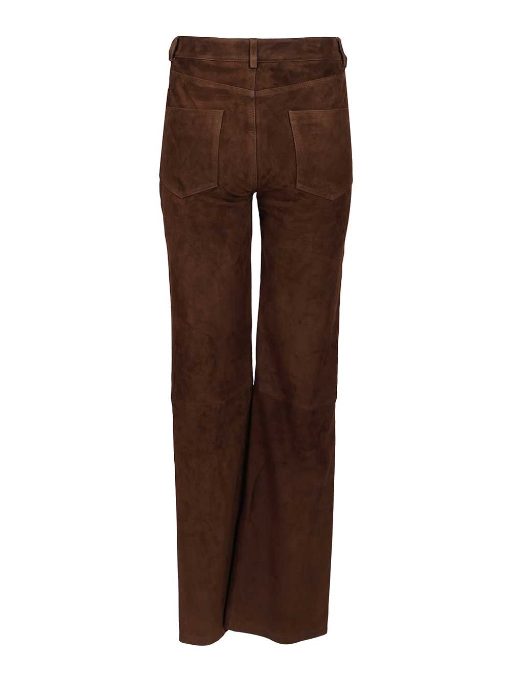 Arma Michela Suede Trousers - Brown | 4583fe5c5f4fd77627fcb34f809dc2fe88eb923a