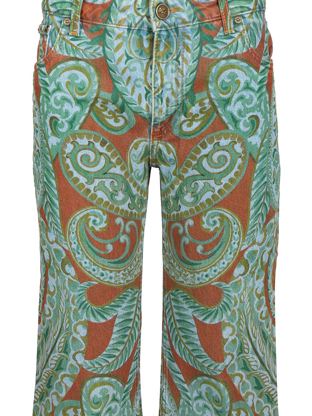 Etro Wide Leg Jeans With Paisley Print Trousers - Multicolor | 4a87bb721d5afe9ed1fe669e057037e650e28a70