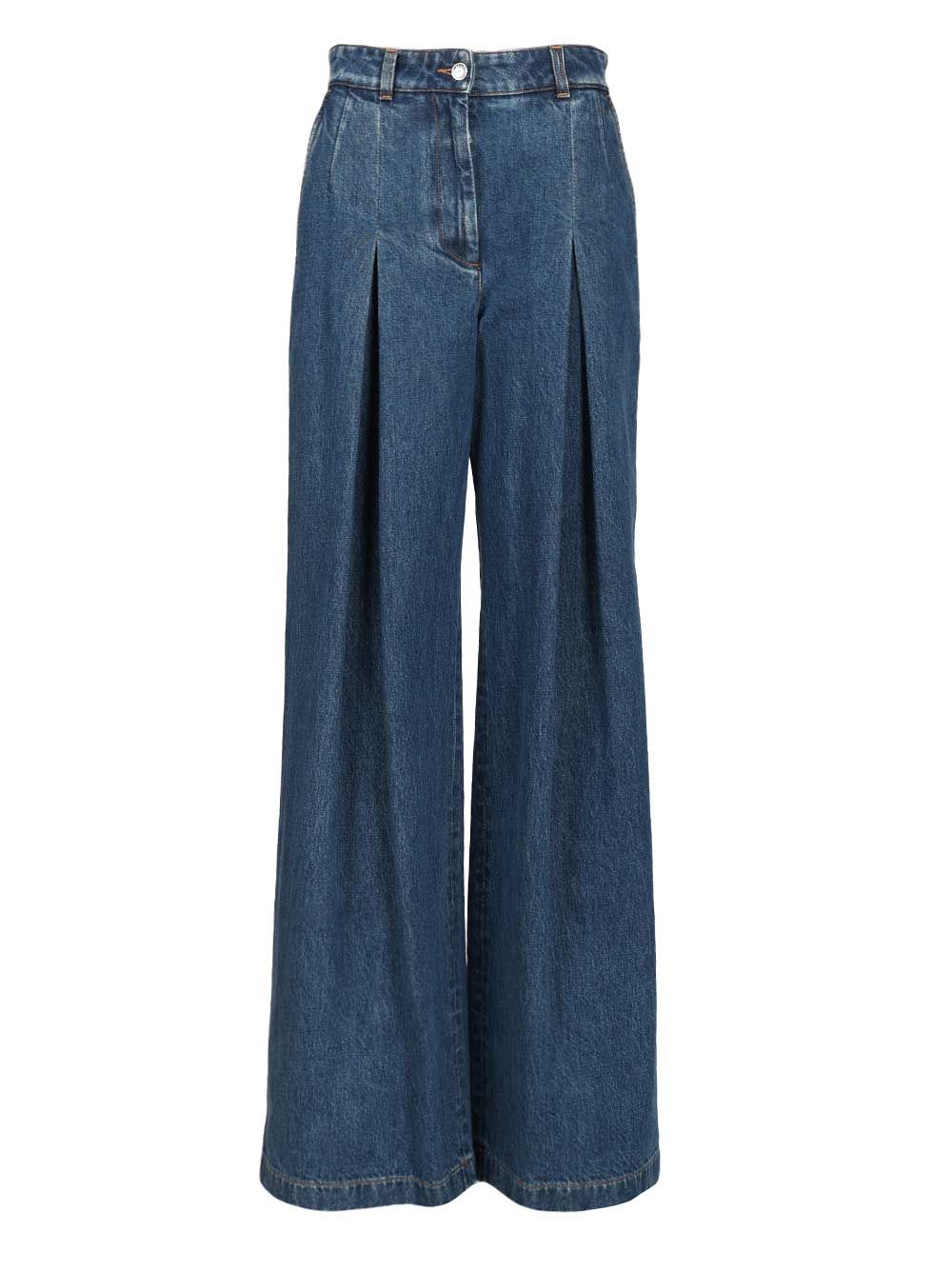 Dolce & Gabbana Pantalone Gamba Ampia Jeans - Blue | 374881cc898b99c249196bbcb651e7c8f50b1757