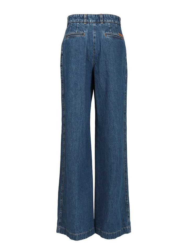 Dolce & Gabbana Pantalone Gamba Ampia Jeans - Blue | 67860719aed2a188cd48d604a7c10a8d24a9e2ca