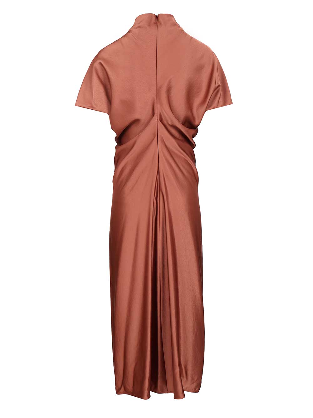 Federica Tosi Long Dress In Viscose Satin Dresses - Brown | 101b0b7f42b4278e8b60249a1829703994fda901