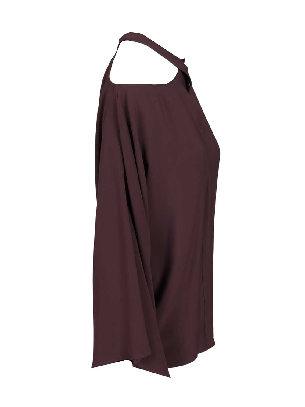 Federica Tosi Silk Blend Blouse Shirts - Bordeaux | b1514f6f12233ef47b1112a236e3d1287e34c127