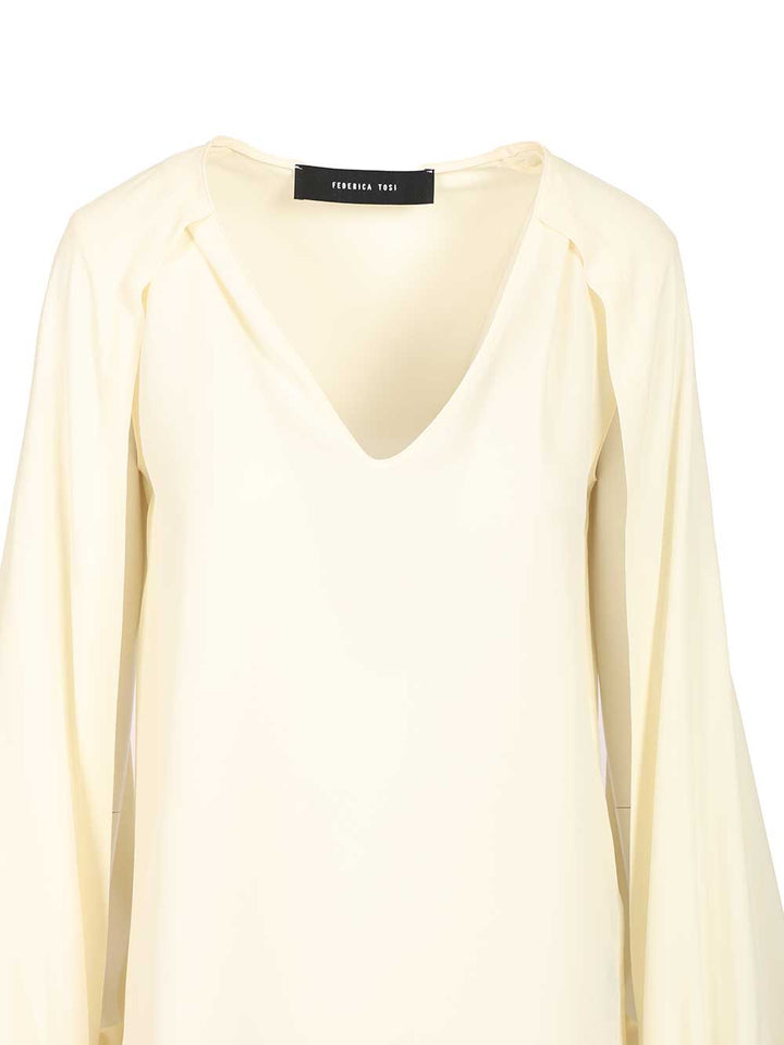 Federica Tosi Cape Blouse Shirts - White | 9cb4504d3c163e3b2f23a9edbca53511d9f91dd7