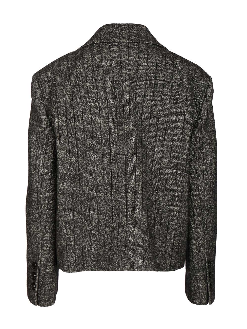 Dolce & Gabbana Short Oversized Striped Wool Jacket Jackets - Grey | 1be8825efab222c10a448dc3fdc0ba1e1a44e1fd