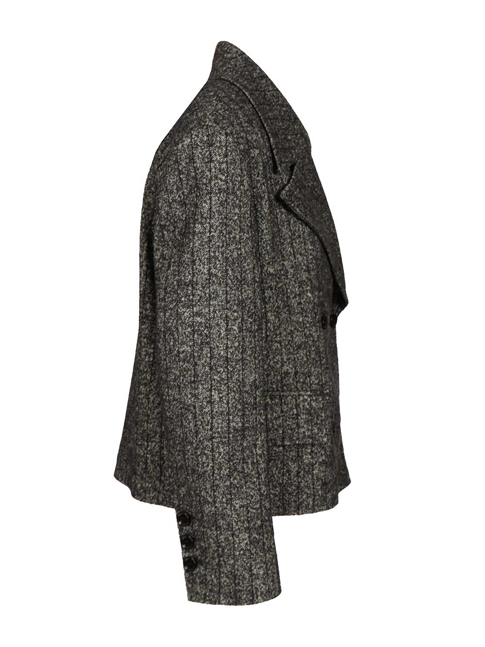 Dolce & Gabbana Short Oversized Striped Wool Jacket Jackets - Grey | fa12286fa1789961d543e6d01aa20e3eb3fc0e60