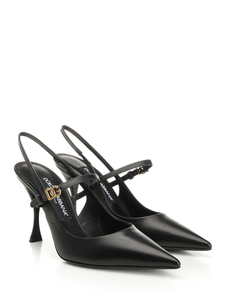Dolce & Gabbana Goatskin Slingback Pumps - Black | 18091359f2b56bb3259a9214745cadc001b0c752