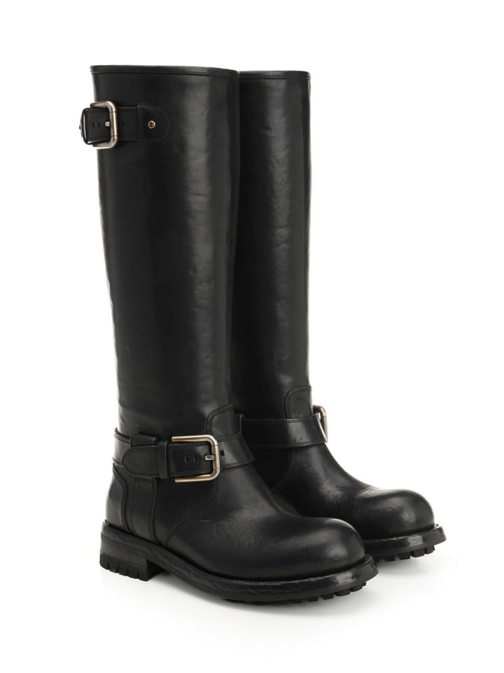 Dolce & Gabbana Biker Boot Boots - Black | 3319c2f27218e926bc0892e3c2f0ae518a1c256f