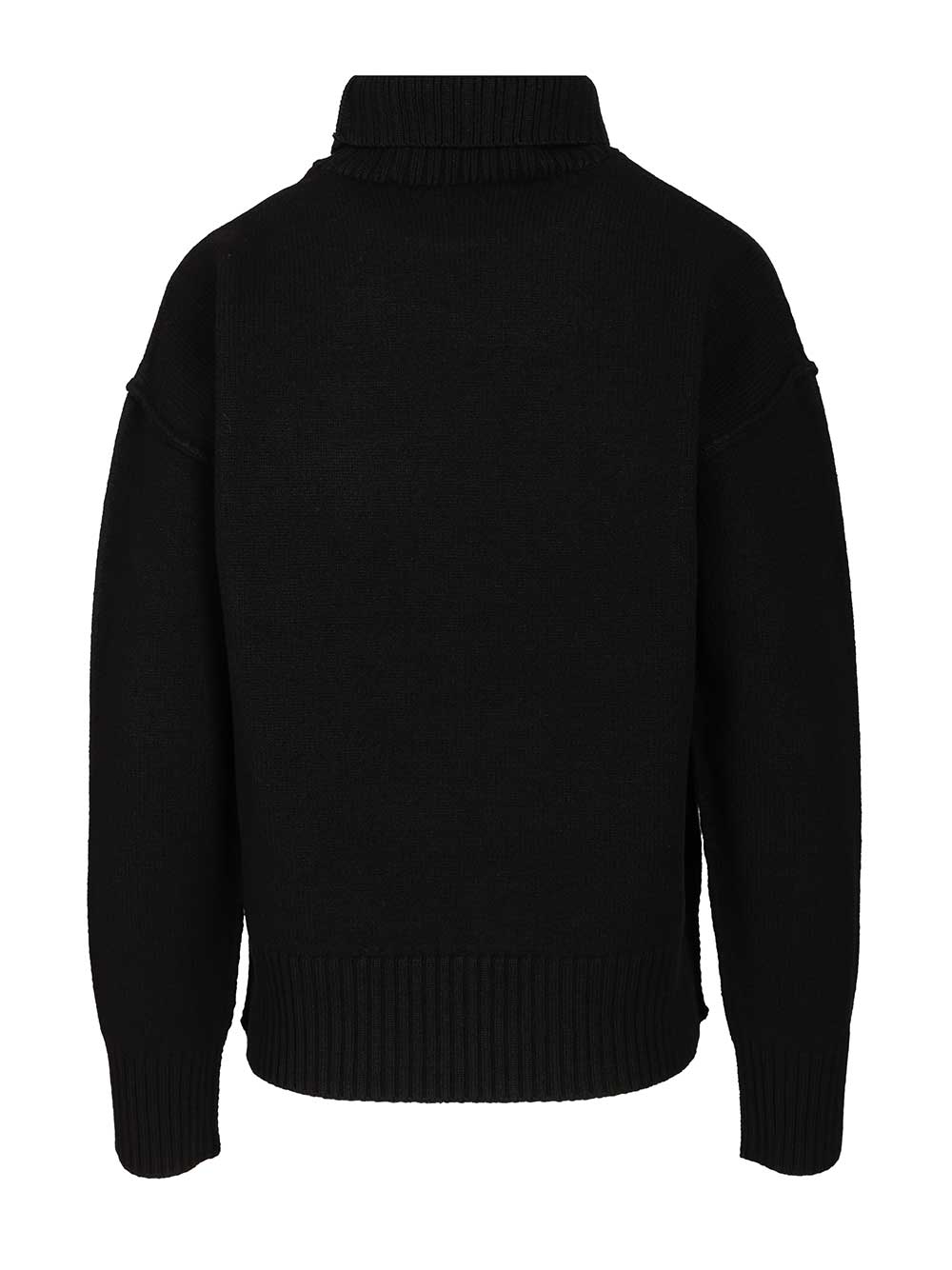 Ami Ami De Coeur Turtleneck Sweater Knitwear - Black | cdfbe103c3b6962150a3c1b702f19e1cd81d0447