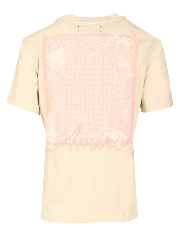 Amiri Bleach Bandana Patch T-Shirt - Beige | b4adde0b75da38c7b3b1544e43a6b6edb68deb43
