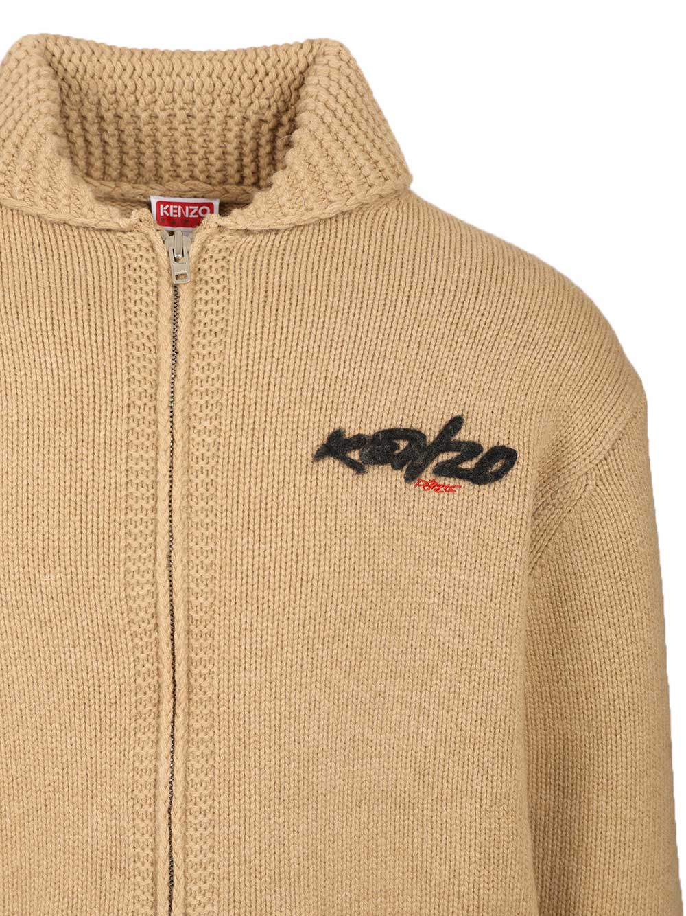 Kenzo Kenzo Futura Cardigan Knitwear - Beige | 36d3f33d837c217184a6f70132c6546702bed447