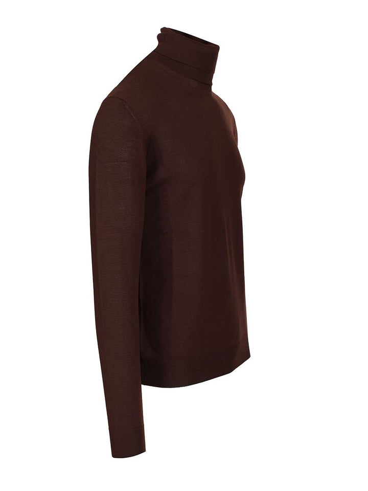 Mauro Ottaviani Wool Turtleneck Knitwear - Brown | c79aad585f08059e664f782980e63f7cfa3f98c6