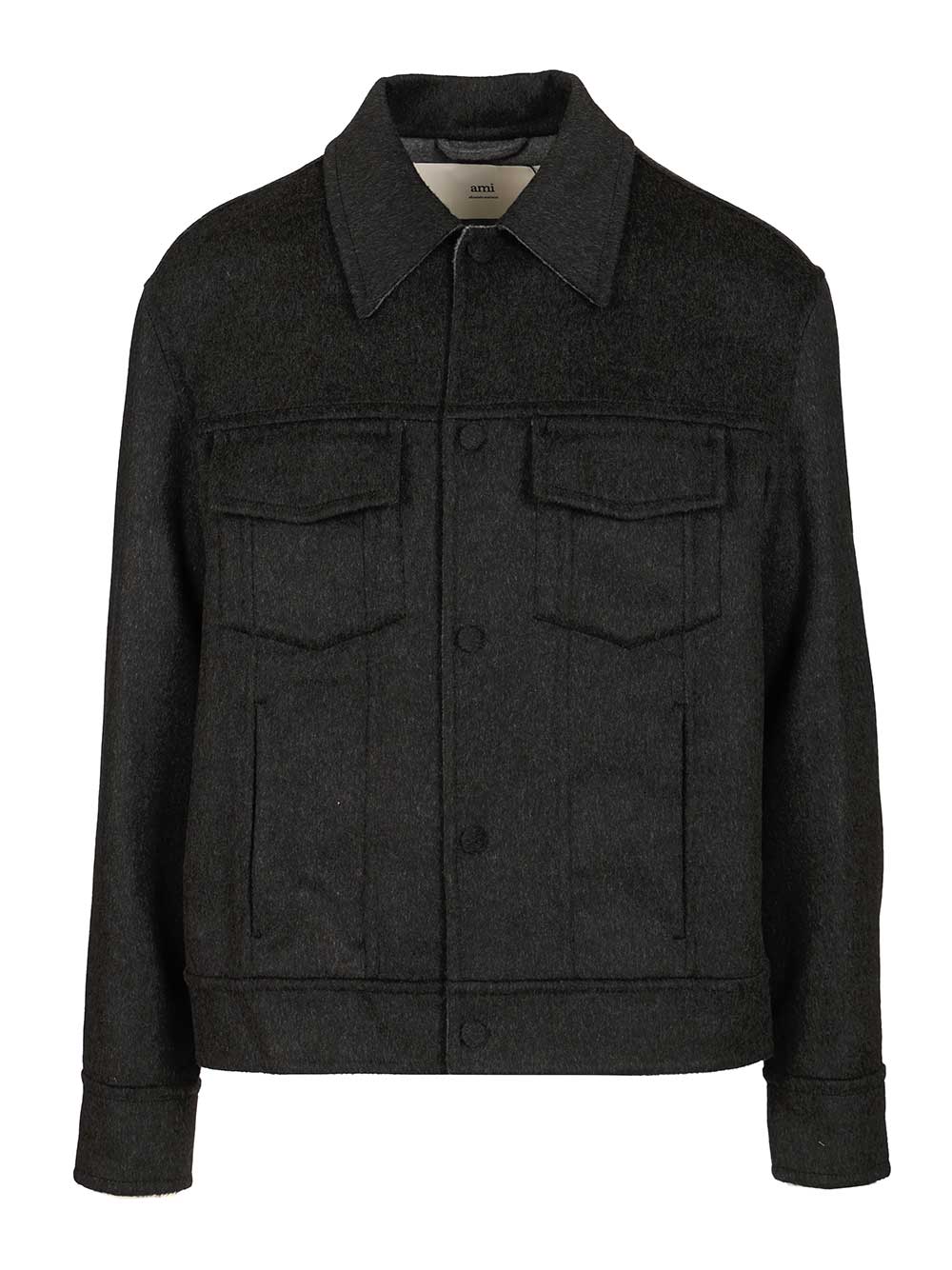 Ami Wool Trucker Jacket Jackets - Black | 86b0d912e0b504db9c831928a21c5ed4e8e35b83