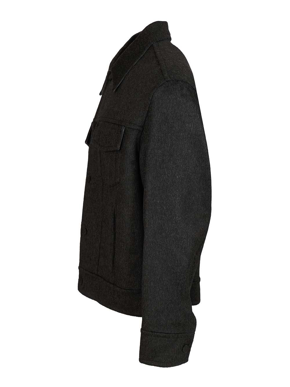 Ami Wool Trucker Jacket Jackets - Black | 18ba256c588d761f66152674d853296adb77716d