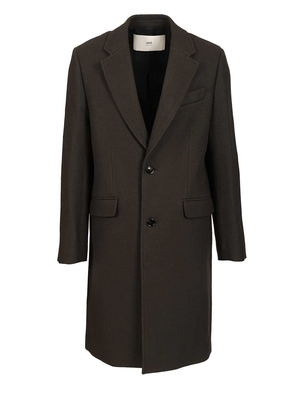 Ami Wool Coat Coats - Grey | 55b1b678d876c527300de0c8b8a43a2f31646151