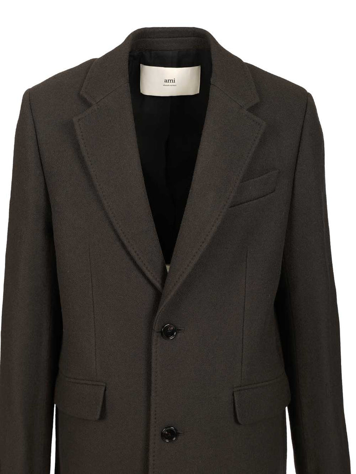 Ami Wool Coat Coats - Grey | 0a9897e706a8e90ddd447d1e3b8ad09b120cdcae