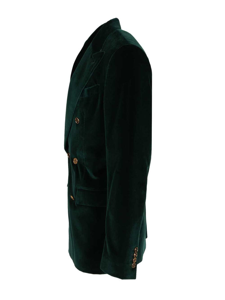 Dolce & Gabbana Double-Breasted Velvet Blazer Jackets - Green | ccb2bd6c9f70ea72518a52f04fbdbe9f0c480d96