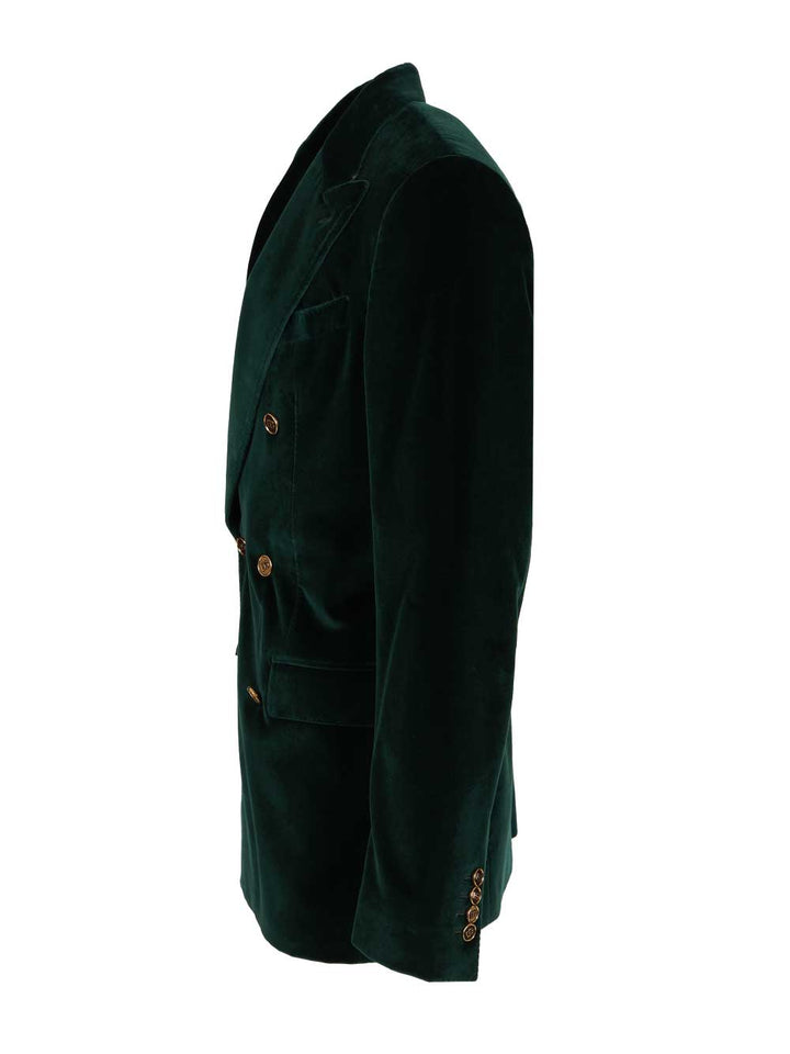 Dolce & Gabbana Double-Breasted Velvet Blazer Jackets - Green | 5f120da4d7c402eeeead93556d2e846ded4bcd26