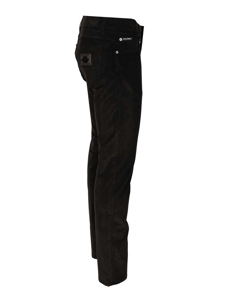Dolce & Gabbana Cotton And Cashmere Trousers - Black | 69700db2c1a9757aa9b0a2e16220ea391fc570d7