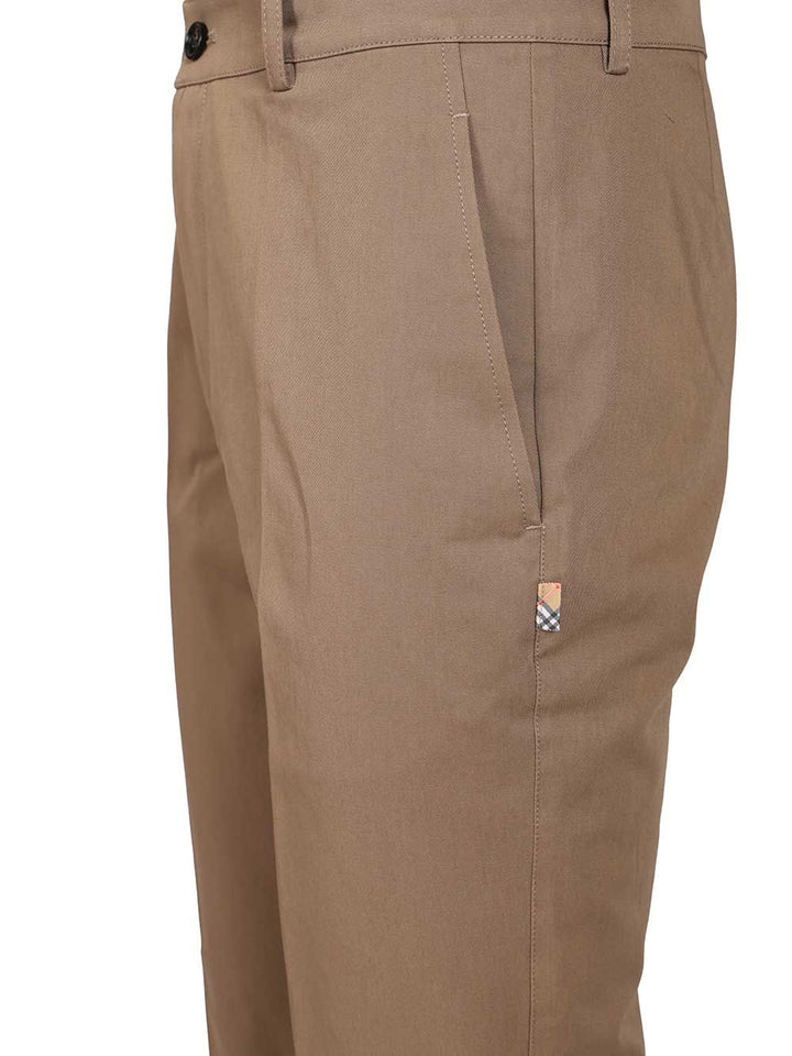 Burberry Chinos In Cotton Twill Trousers - Beige | 0705d8878fd135da50bf53b100fde131c03dac82