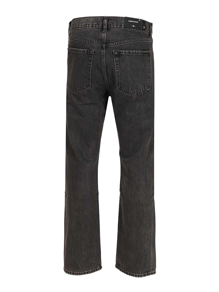 7 For All Mankind Straight Fit Jeans - Black | 9685ee5408327e633b0cfd6de099912e2fb9752c