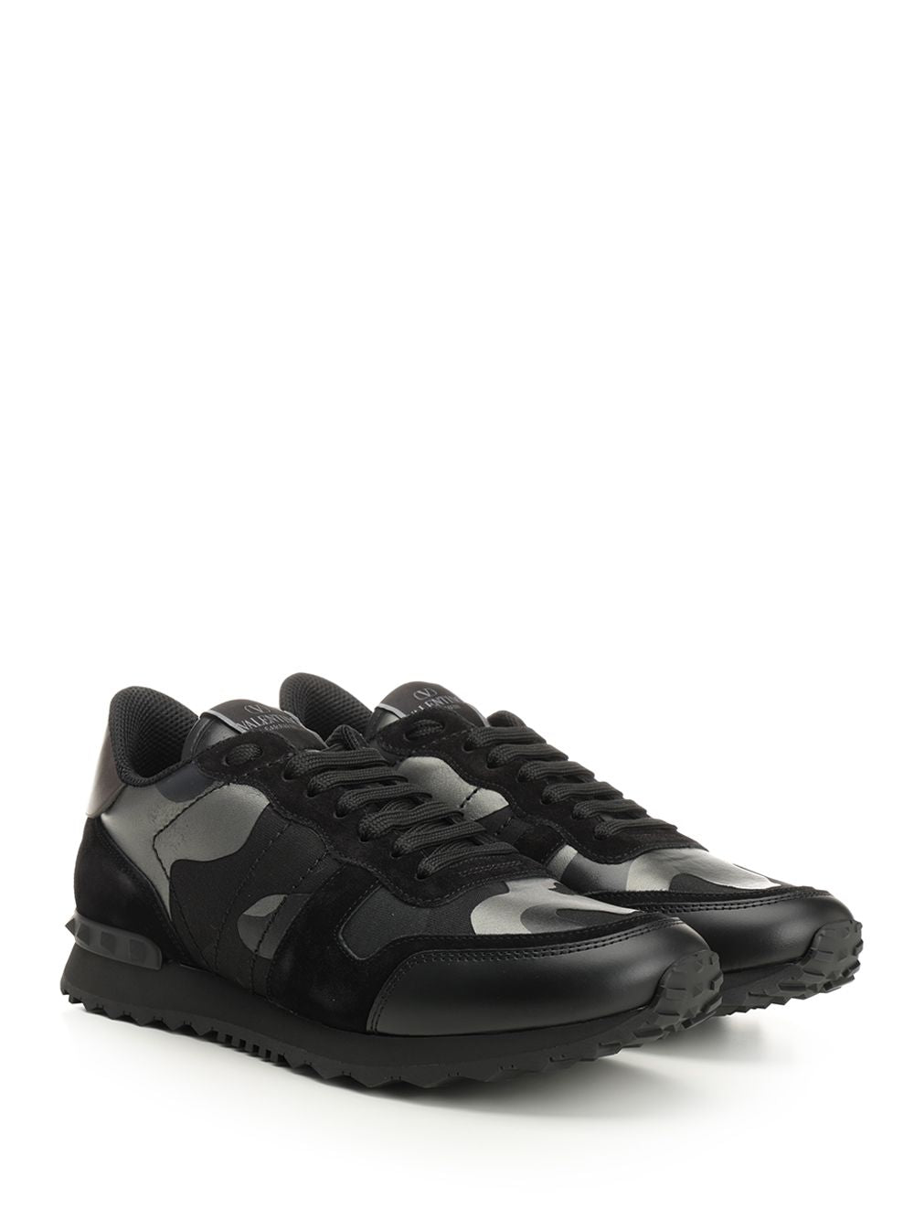 Valentino Garavani Rockrunner Camouflage Noir Sneakers - Black | 1c28006433ca178d7a69ebc32f5e5a591f29ef68