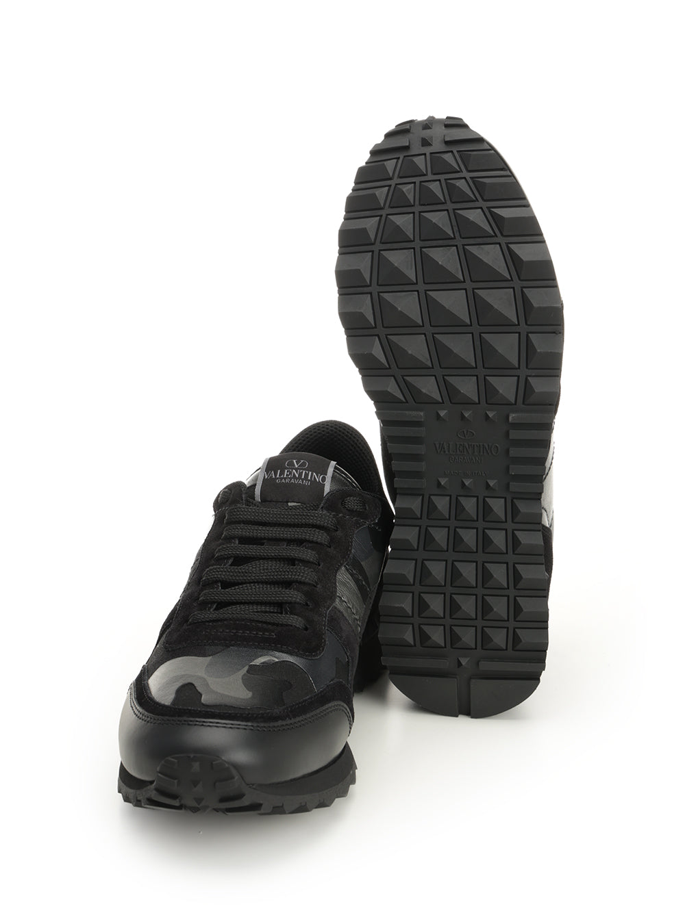 Valentino Garavani Rockrunner Camouflage Noir Sneakers - Black | caa2bbc5e2a620a1ee61243aa37c5d8e33514066
