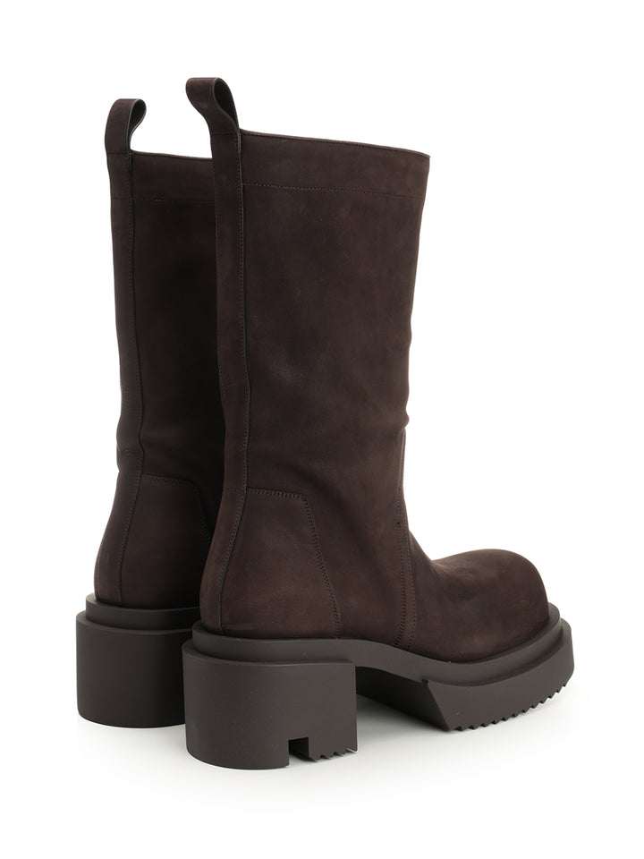Rick Owens Suede Pull-On Boots - Brown | e974632e6058e531c46e608062c2963632b26b7d