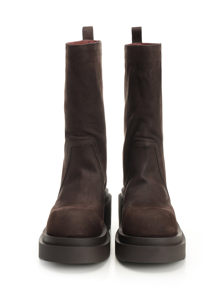 Rick Owens Suede Pull-On Boots - Brown | 53b0a6d1844da497db8bf288da3fe3be65b54ae6