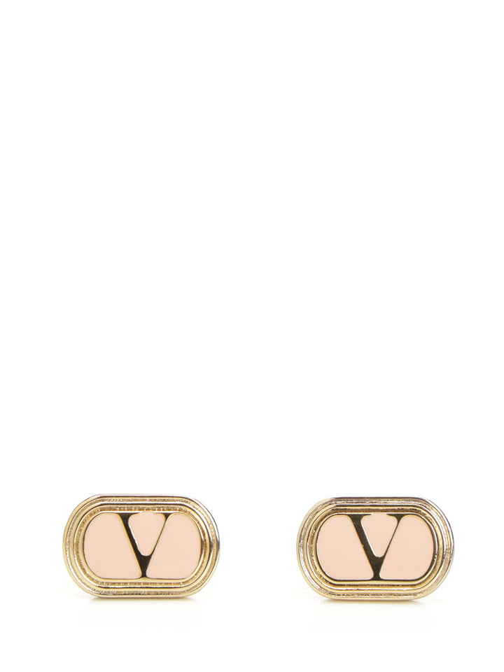Valentino Garavani Vlogo Oval Earrings Jewelry - Rose | 338f0d4f4a9a73a15a7ce33fea4f884bde207df7