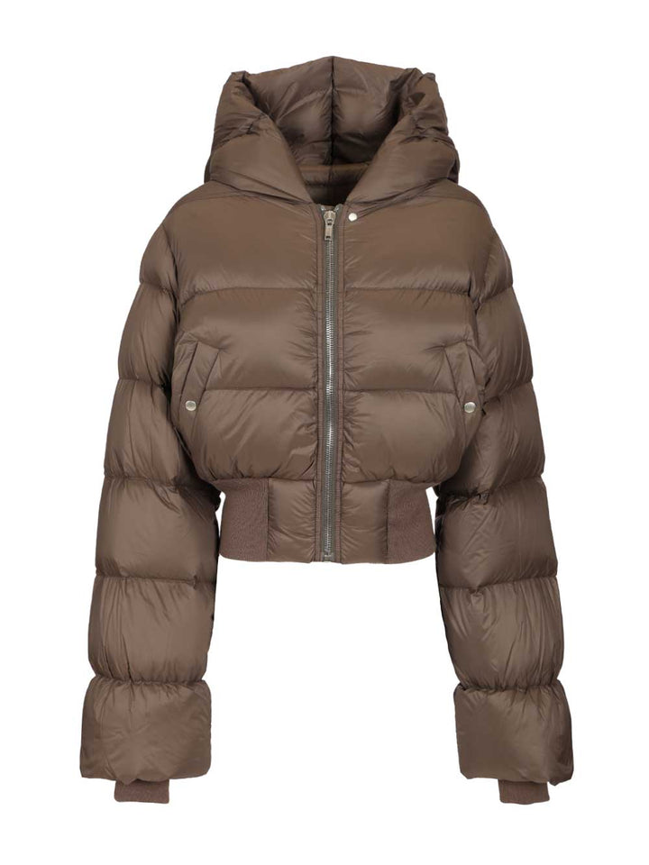 Rick Owens Quilted Nylon Down Jacket Coats - Brown | 5e8ad7da226bca3717fb2b8cc34ce5879a175620