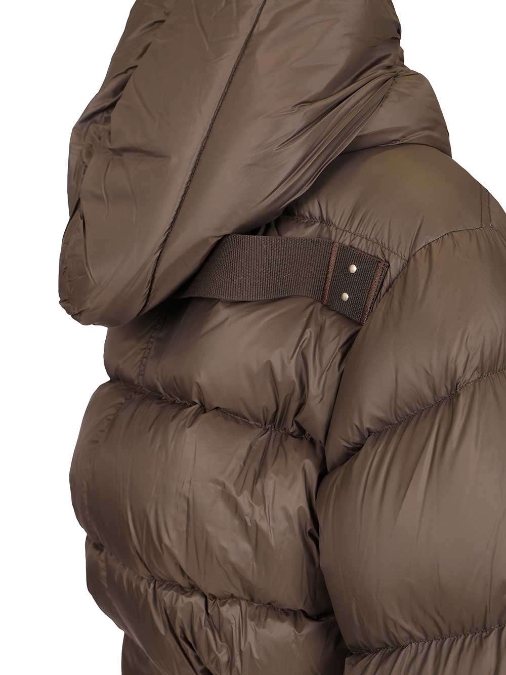 Rick Owens Quilted Nylon Down Jacket Coats - Brown | 38097e2c2a53dc39c2ccbe17ffa065e9b5f26102